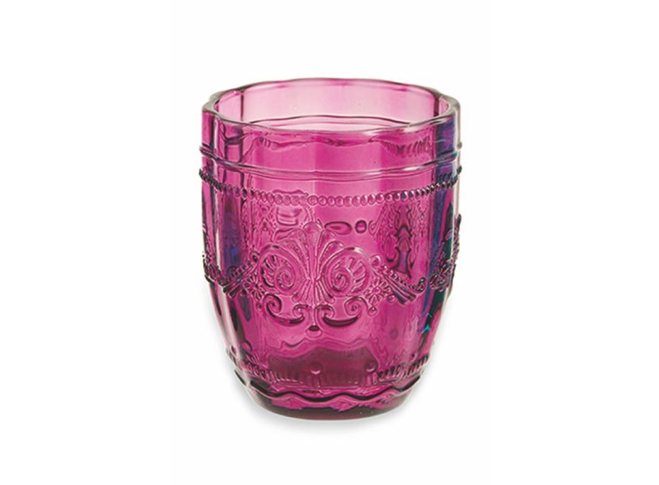 12 glas 235 ml i farvet glaspasta med arabesk dekoration - arabisk Viadurini