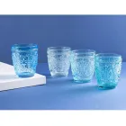 12 vandglas 300 ml i glas i 4 forskellige blå nuancer - kometer Viadurini