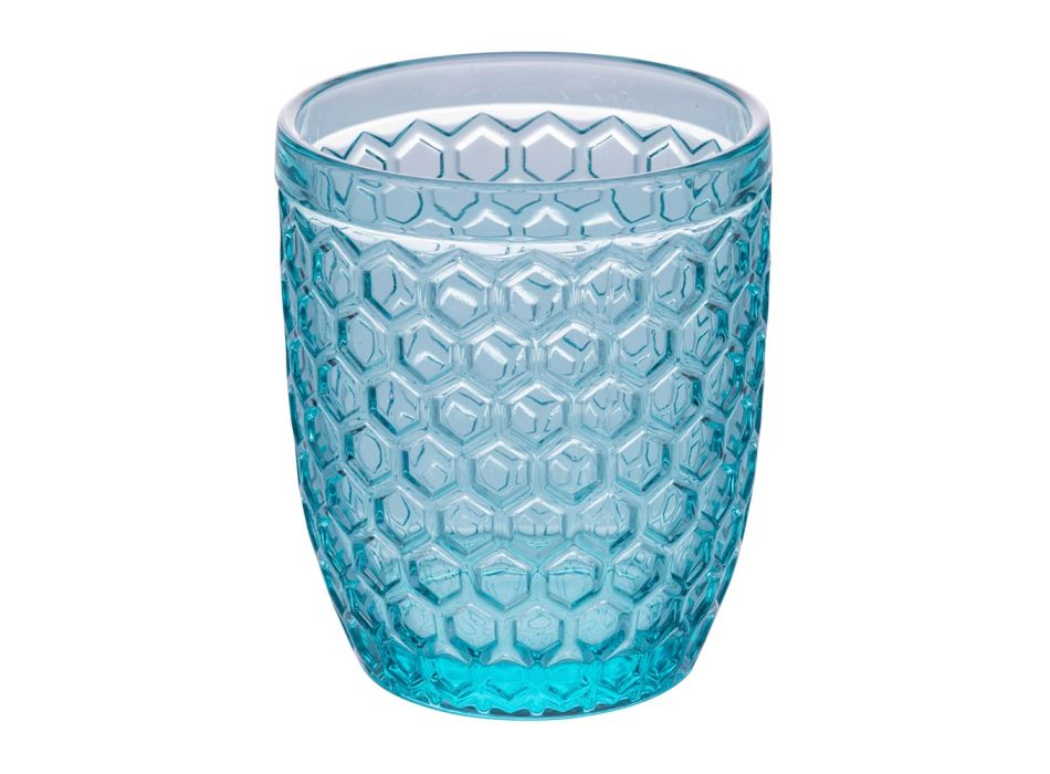 12 vandglas 350 ml i forskellige farver og dekorationer - Ocean Viadurini