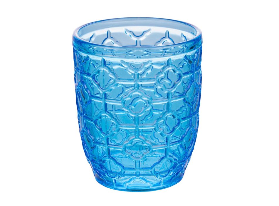 12 vandglas 350 ml i forskellige farver og dekorationer - Ocean Viadurini