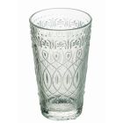 12 Dekoreret gennemsigtigt glasglas til drikkevarer - Maroccobic Viadurini