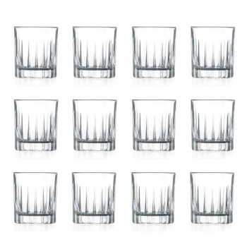 12 likørbriller i øko-krystal med lineære designdekorationer - Senzatempo
