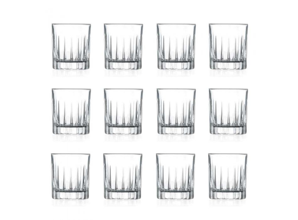 12 likørbriller i øko-krystal med lineære designdekorationer - Senzatempo