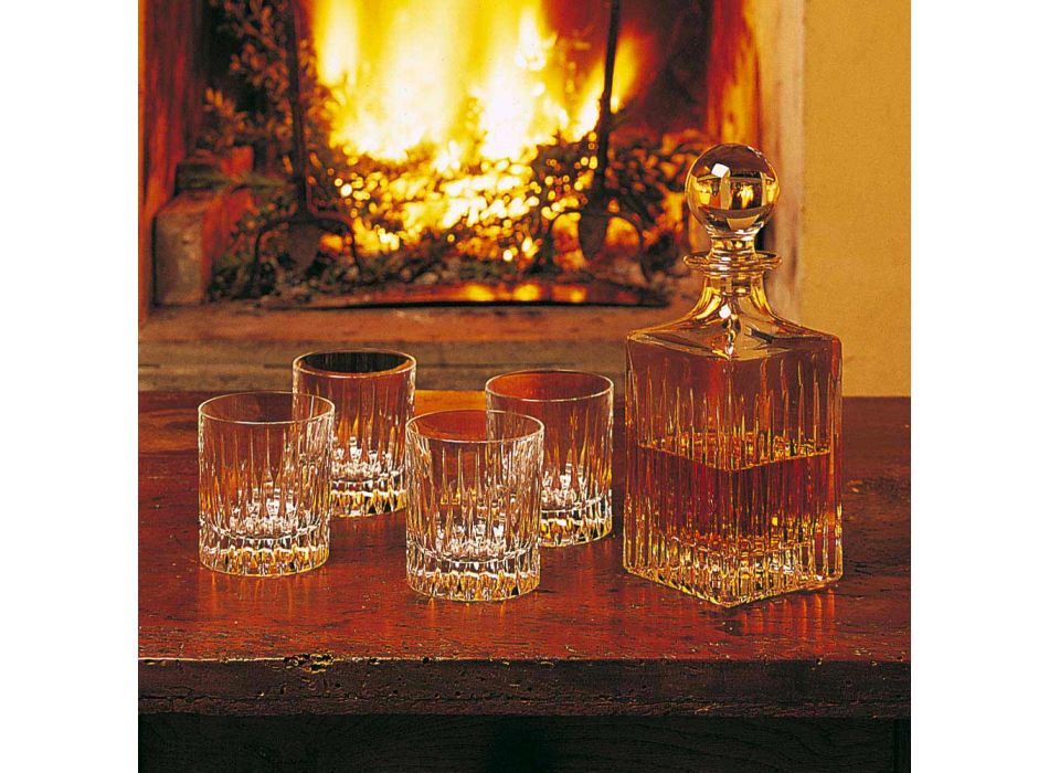 12 lave whiskyglas eller tumblervand i økologisk krystal - Voglia Viadurini