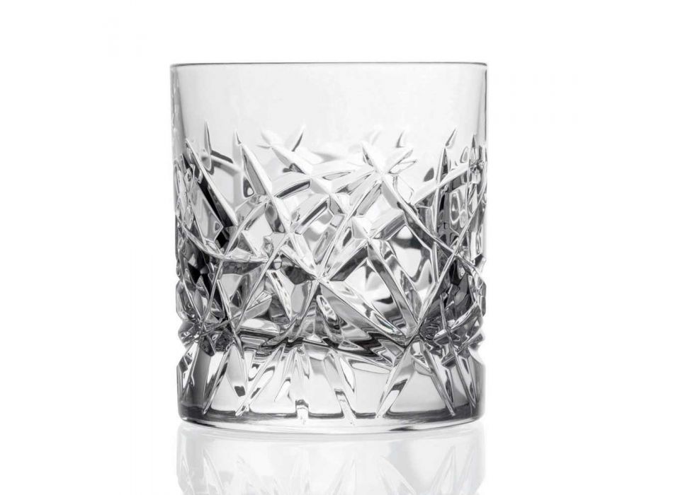 12 Dof Vintage briller til design af vand eller whisky i krystal - Titanium