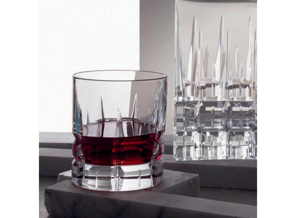 12 dobbelt gammeldags tumbler Basso whiskyglas i krystal - Fiucco Viadurini