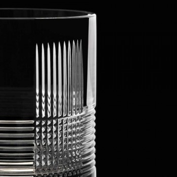 12 briller til vand eller whisky Vintage Design i dekoreret krystal - taktil