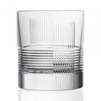 12 briller til vand eller whisky Vintage Design i dekoreret krystal - taktil