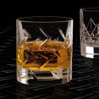 12 briller til whisky eller vand i øko-krystal med moderne dekorationer - arytmi Viadurini