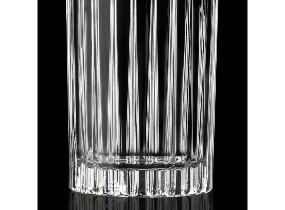 12 Tumbler Tall Highball-briller i dekoreret øko-krystal - Senzatempo Viadurini