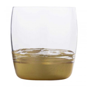 12 Low Tumbler-briller til vand med guld-, platin- eller bronzeblad - Soffio
