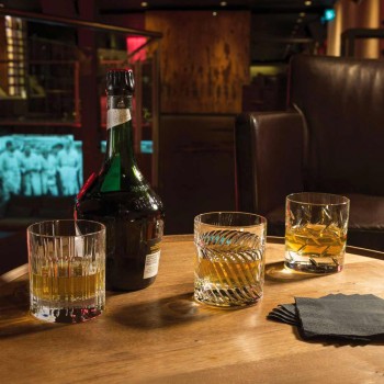 12 Whisky- eller krystalvandbriller med luksuriøs lineær dekoration - arytmi