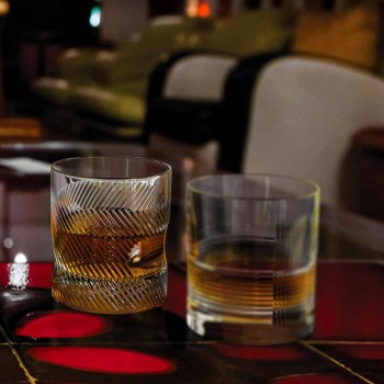 12 whisky- eller vandbriller i øko-krystal-dekoreret vintage-design - taktil