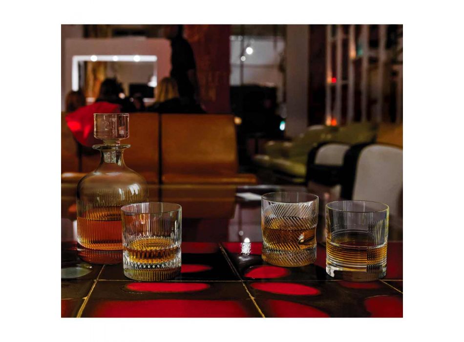 12 whisky- eller vandbriller i øko-krystal-dekoreret vintage-design - taktil