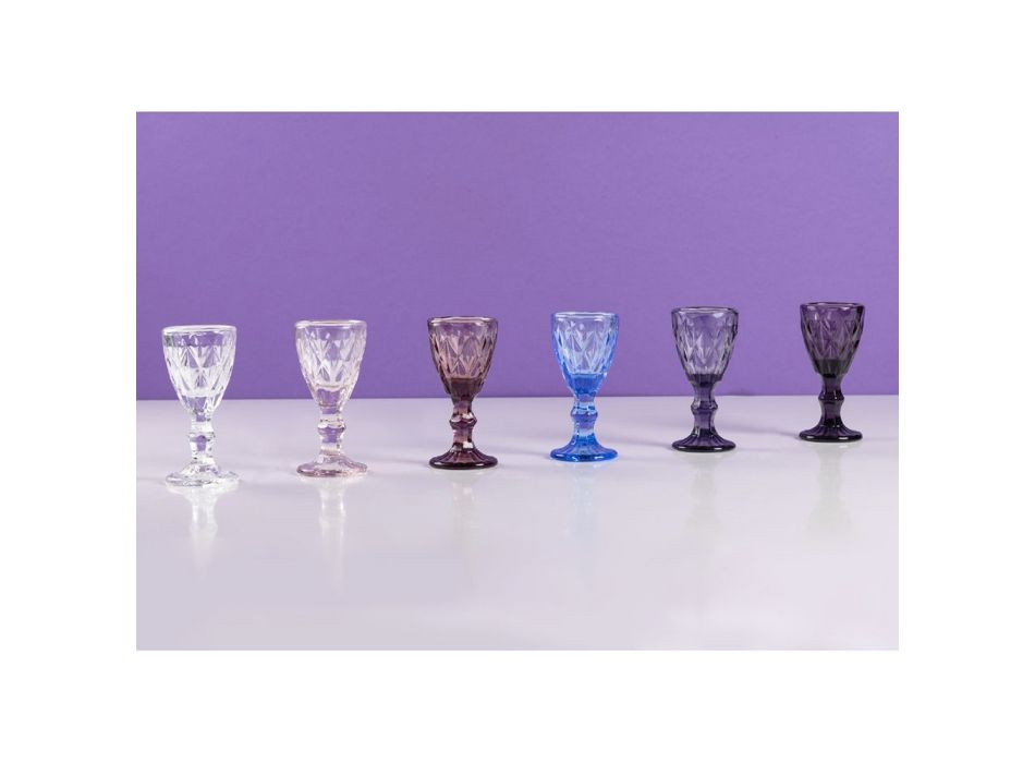 12 likørglas 45 ml i glas i forskellige nuancer eller gennemsigtige - Baylis Viadurini