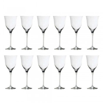 12 hvide vinglas i økologisk krystal minimal luksusdesign - glat