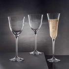 12 hvide vinglas i økologisk krystal minimal luksusdesign - glat Viadurini