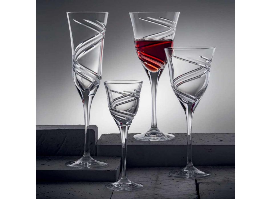12 røde vinglas i økologisk krystalblyfri luksus - cyklon