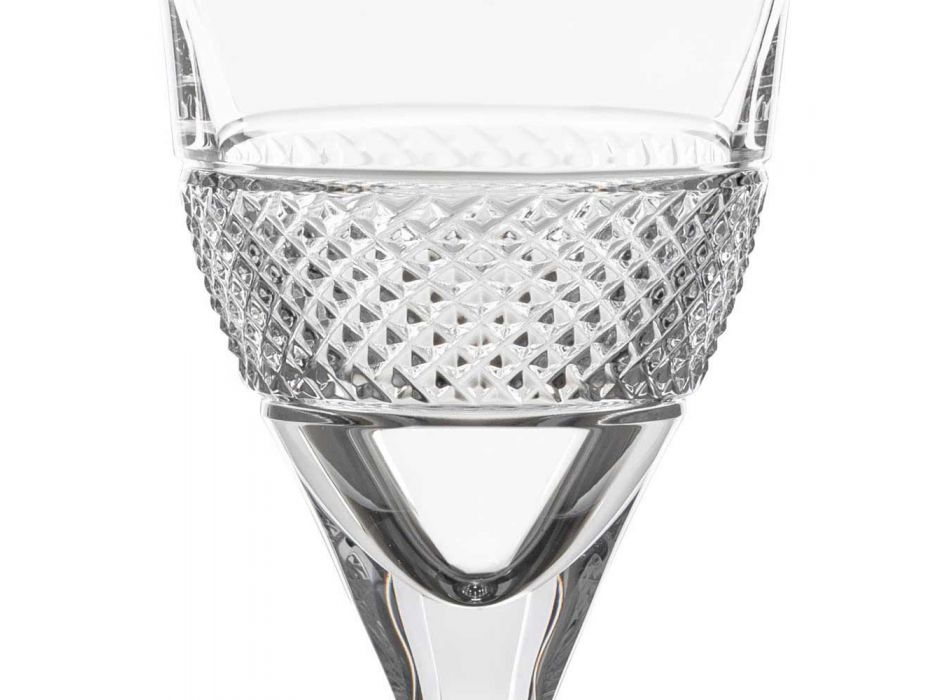 12 røde vinglas i øko-krystal elegant dekoreret design - Milito