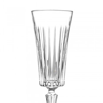 12 fløjtebriller til mousserende vin med lineær udskæring i øko-krystal - Senzatempo