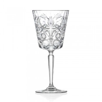 12 briller til vand, drikkevarer eller cocktaildesign i dekoreret øko-krystal - Destino