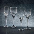 12 hånddekorerede hvide vinglas i økologisk luksuskrystal - Voglia Viadurini
