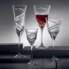 12 briller til hvidvin i dekoreret og satin økologisk krystal - cyklon Viadurini