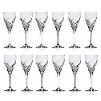 12 glas til hvidvin i økologisk krystal luksus design - Montecristo