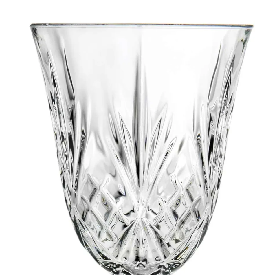 12 glas vin, vand, cocktail i økologisk krystal vintage stil - Cantabile Viadurini