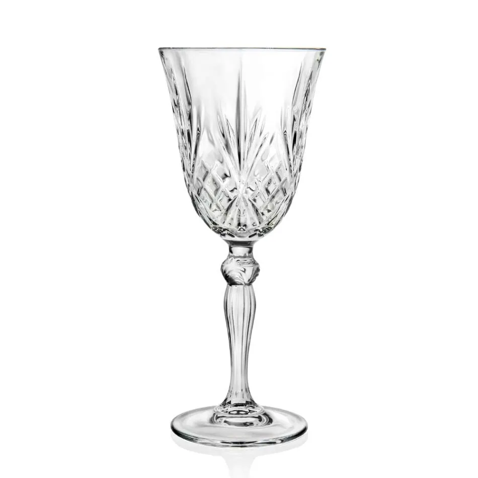 12 glas vin, vand, cocktail i økologisk krystal vintage stil - Cantabile Viadurini