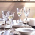 12 luksusdesign hvide vinglas i hånddekoreret øko-krystal - advent Viadurini