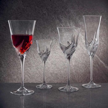 12 luksusdesign hvide vinglas i hånddekoreret øko-krystal - advent