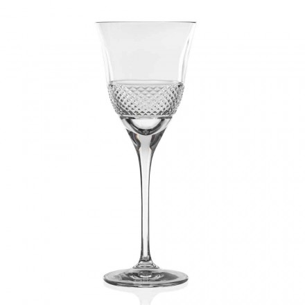 12 hvide vinglas i økologisk krystaldesign - Milito Viadurini