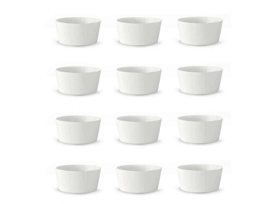 12 Modern design hvid porcelænsis eller frugtkopper - Egle