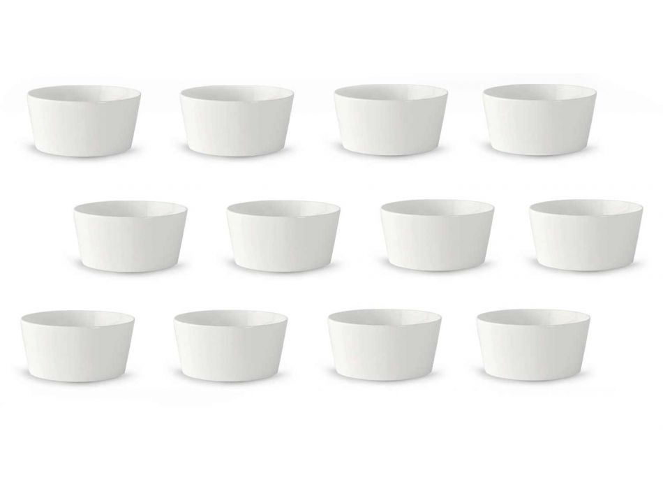 12 Hvid porcelænis eller frugtekopper i moderne design - Egle Viadurini