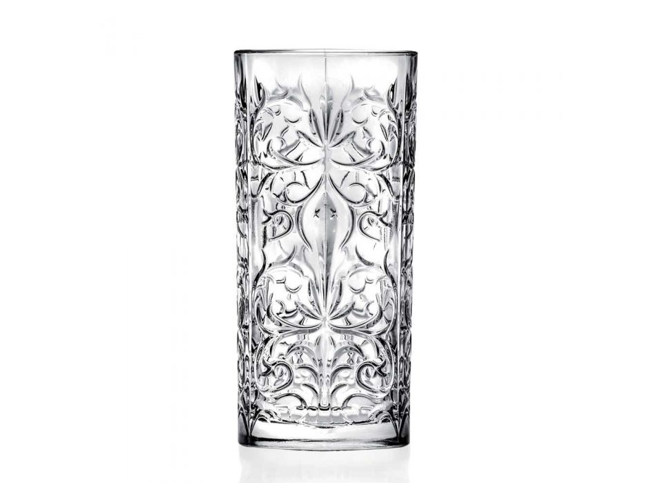 12 tumbler høj highball cocktailglas eller luksuriøst dekoreret vand - skæbne Viadurini
