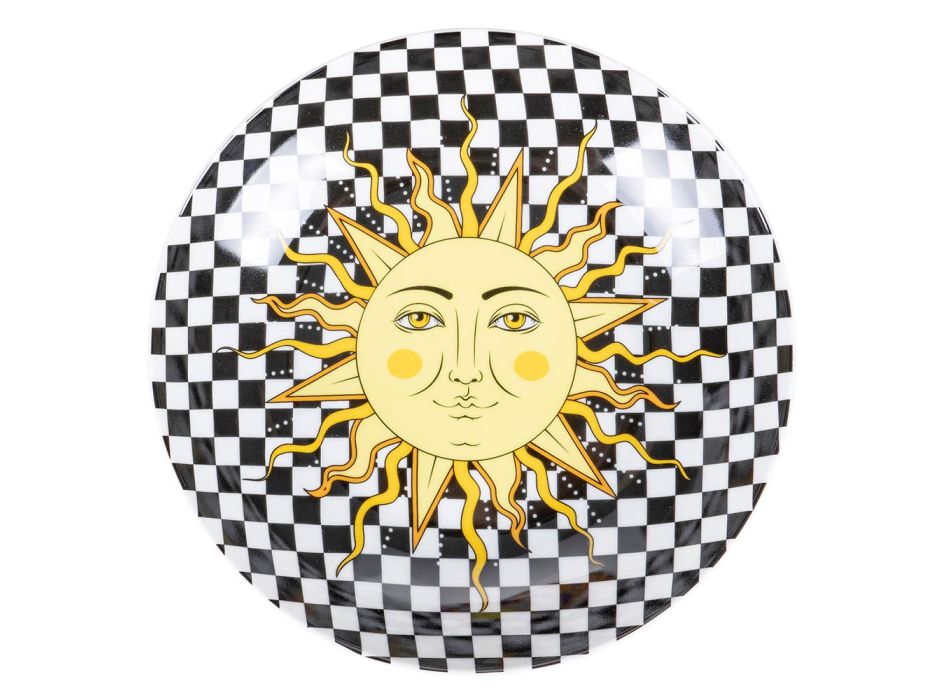 18 porcelænstallerkener med dekorationer inspireret af solen - Farbe Viadurini