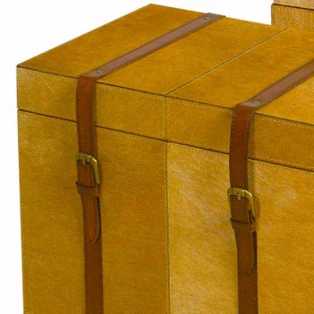 2 kufferter moderne design i lys brun hest DEII