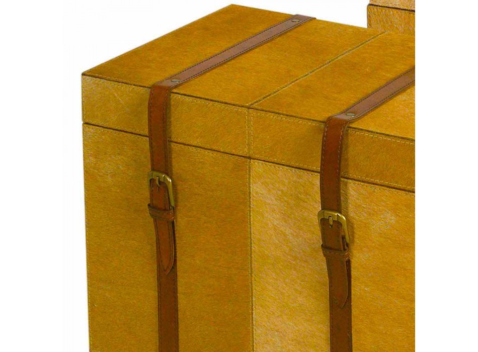 2 kufferter moderne design i lys brun hest DEII Viadurini