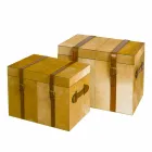 2 kufferter moderne design i lys brun hest DEII Viadurini