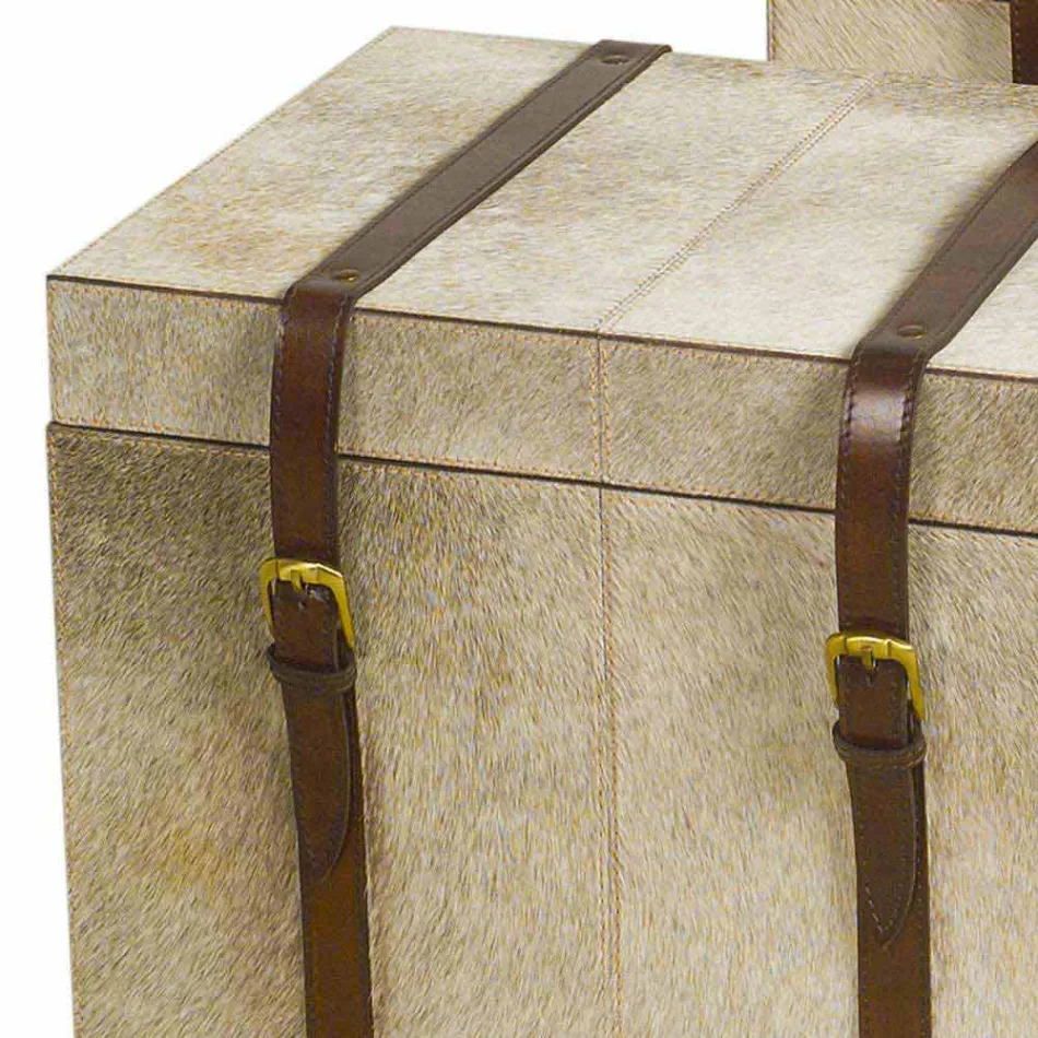 2 design i grå pony Ritini kufferter, store og små Viadurini