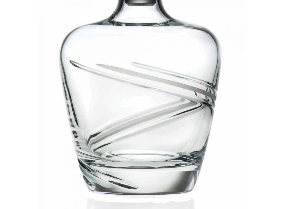 2 whiskyflasker i italiensk håndværkerøkologisk krystal - cyklon Viadurini