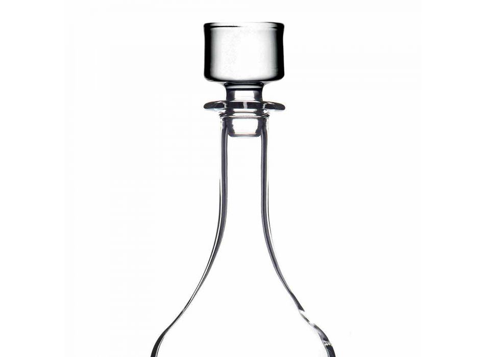 2 flasker til vin i økologisk krystal italiensk minimalt design - glat Viadurini