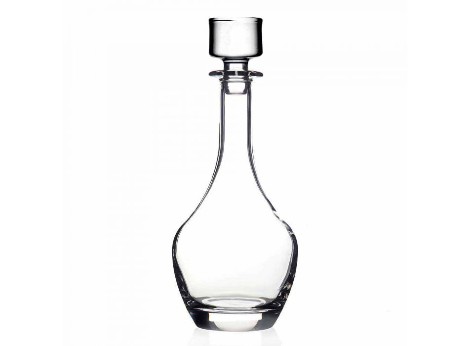 2 flasker til vin i økologisk krystal italiensk minimalt design - glat