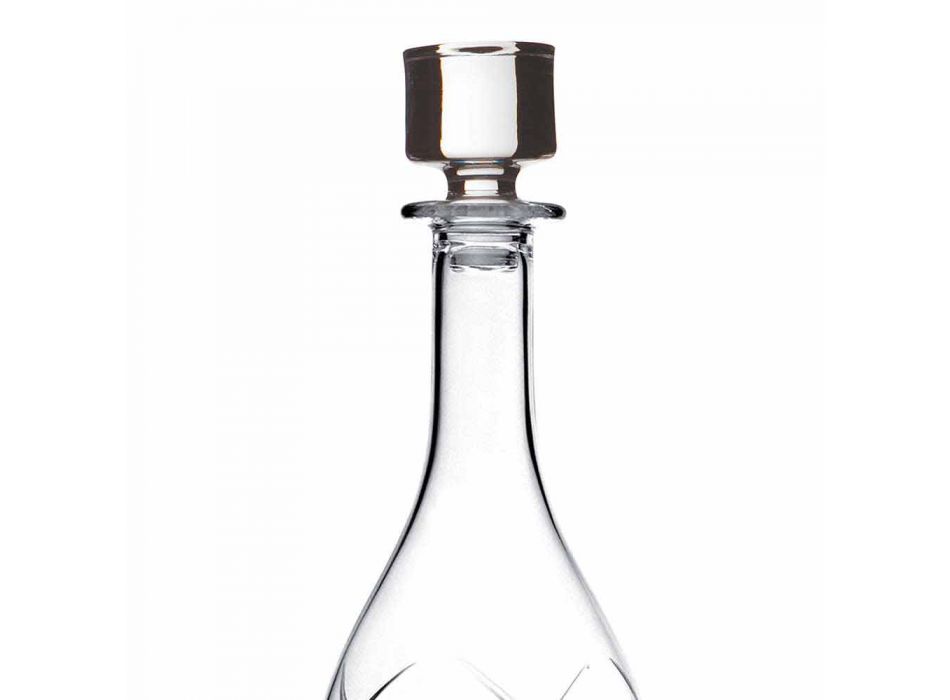 2 vinflasker med runde designlåg i øko-krystal - Montecristo Viadurini