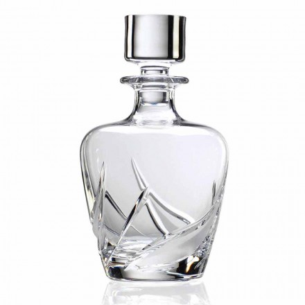 2 Crystal Whisky-flasker med luksuriøst dekoreret designhætte - advent Viadurini