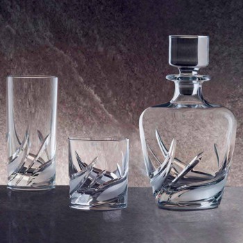 2 Crystal Whisky-flasker med luksuriøst dekoreret designhætte - advent