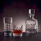 2 flasker til whisky i økologisk krystal dekoreret med hætte - titanioball Viadurini