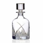 2 whiskyflasker med cylindrisk designhætte i øko-krystal - Montecristo Viadurini