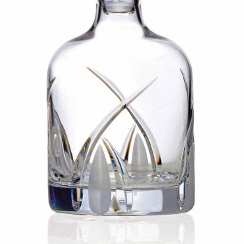 2 whiskyflasker med cylindrisk designhætte i øko-krystal - Montecristo